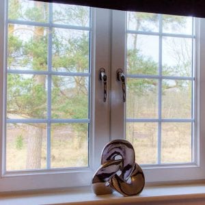 White casement windows