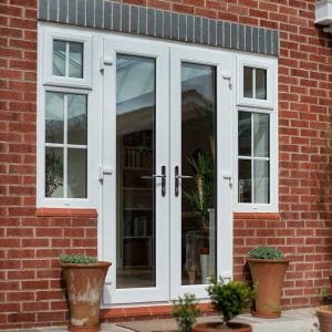 White PVC french doors
