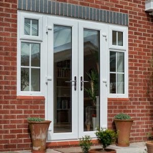 White PVC french doors