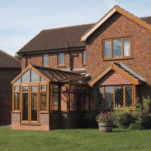 Oak effect victorian conservatory