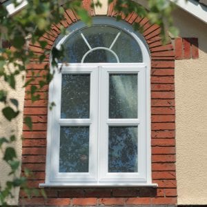 White casement windows