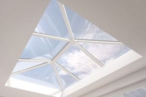 Large white uPVC extension lantern roof