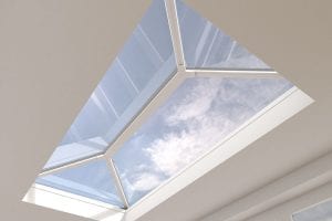 Small white uPVC extension lantern roof